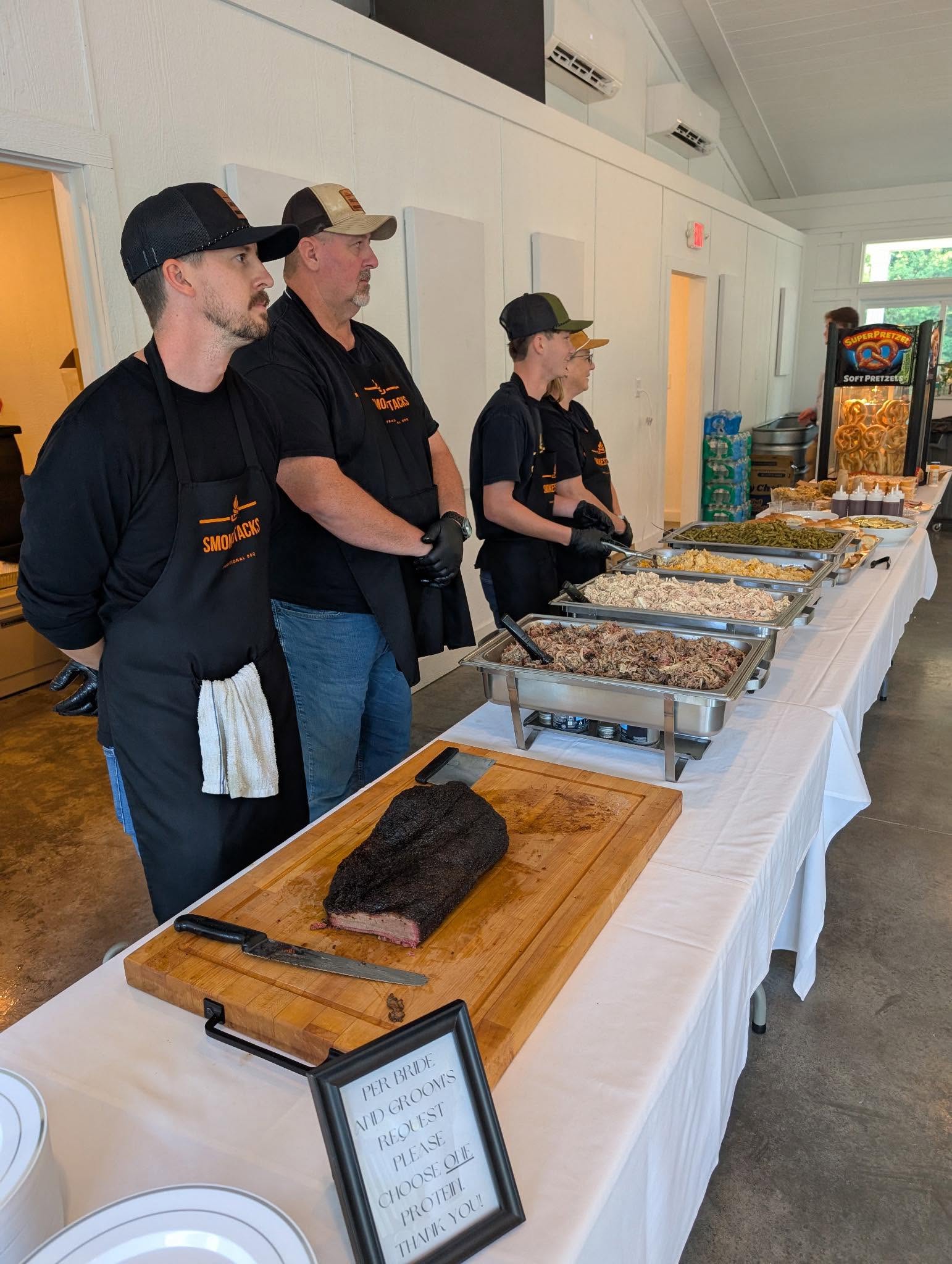 Smokestacks catering spread for an event